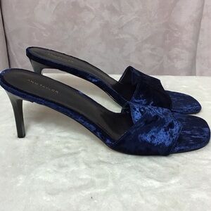 Ann Taylor Women's Dark Blue Velvet Heels